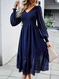 Robe bleu marine manche longue