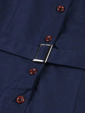 Robe bleu marine à boutons