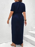 Robe portefeuille bleu marine