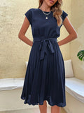 Robe bleu marine mi-longue