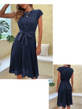 Robe bleu marine mi-longue