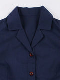 robe bleu marine col chemise