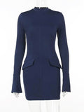 Robe bleu marine chic courte