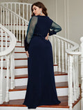 Robe longue bleu marine grande taille