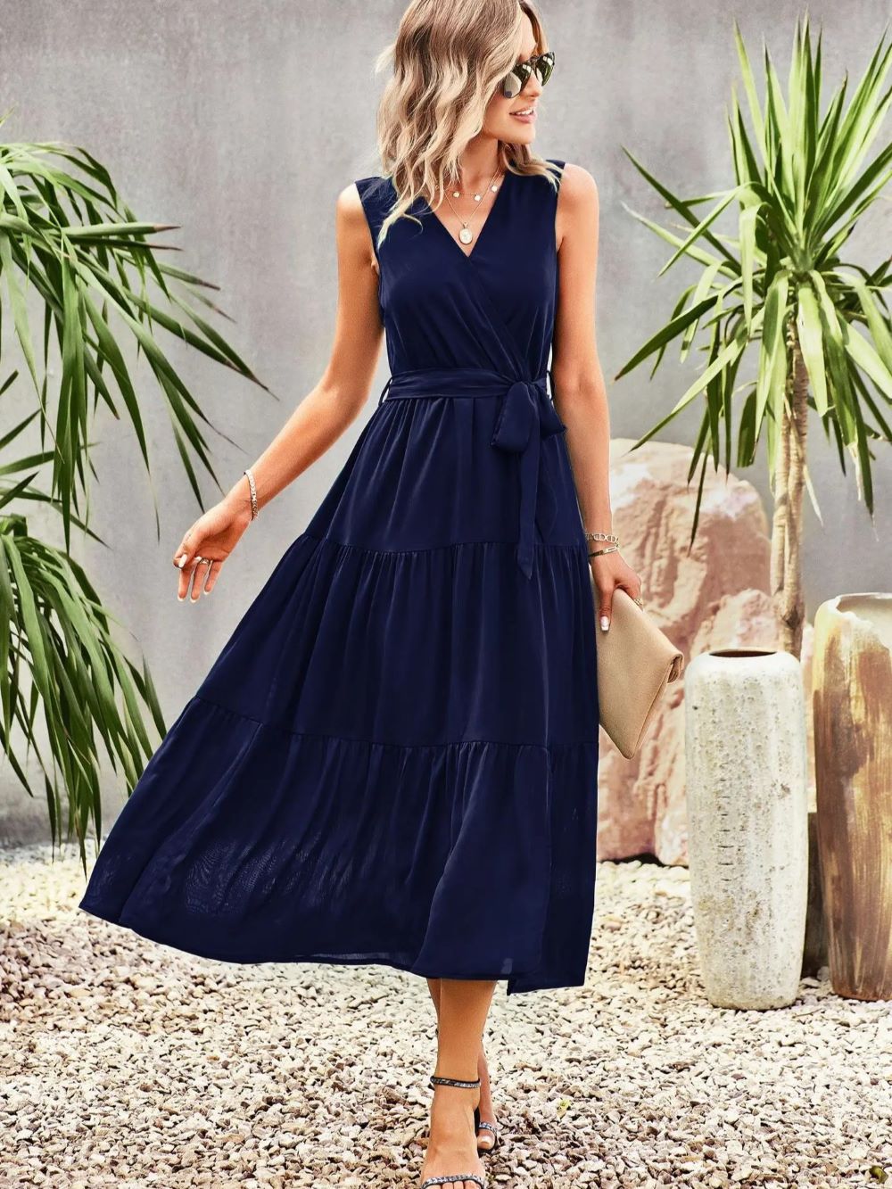Robe bleu marine fluide