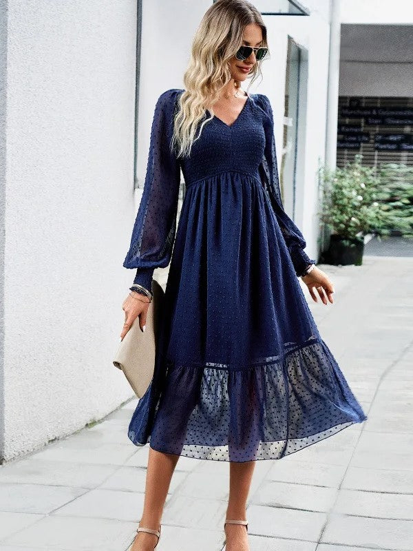 robe bleu marine manche longue