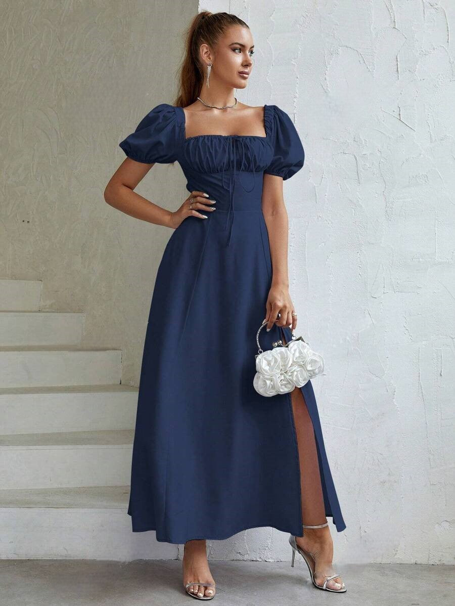 Robe longue bleu marine pour mariage