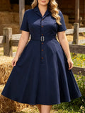 Robe bleu marine à boutons